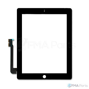 [AM] Glass Touch Screen Digitizer - Black (With Adhesive) for iPad 3 (The new iPad)